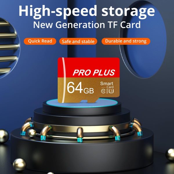 2 Pack TF Card 64GB with Adapter, High Speed Memory Card, UHS-I C10 A1 Memory TF Card for Tablet/Mobile Phone/Camera/Car Audio/Game Console (TF162 Red Gold 64GB) - Image 4